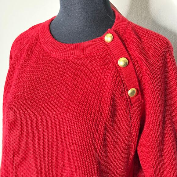 J.Crew Sweater Women’s Button Raglan Crewneck Cotton Blend CF318 Size Medium New - Picture 3 of 15